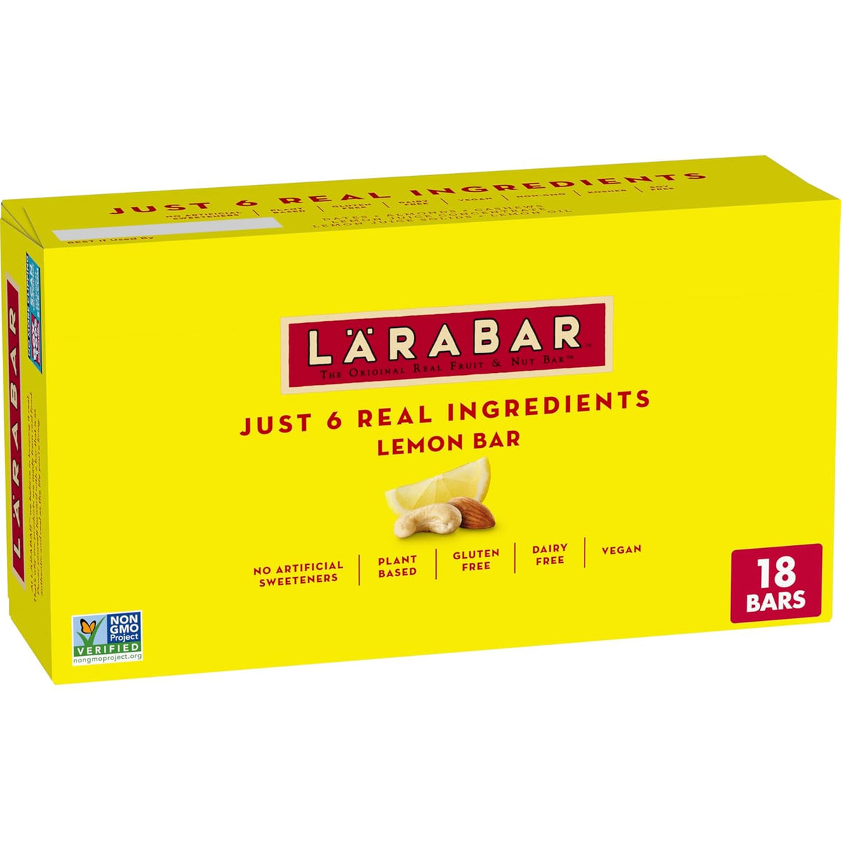 Larabar Lemon Bar Fruit and Nut Bars, Gluten Free and Vegan, 28.8 oz, 18 Ct