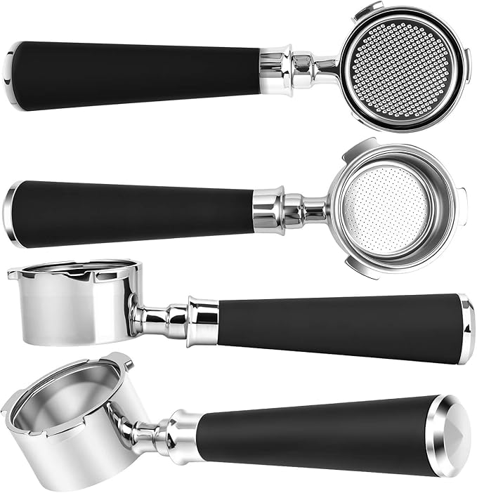 51mm Bottomless Portafilter 3 Ears Fits for Delonghi Dedica EC680/EC685/EC885 and SMEG, Includes Puck Screen, Double Shot Filter Basket
