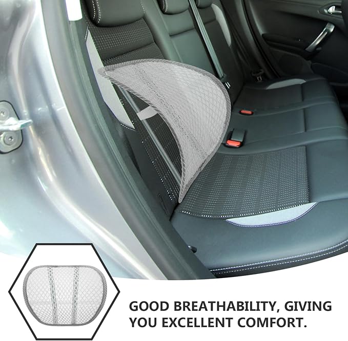 Healifty Car Seat Lumbar Support Pad Breathable Ergonomic Back Cushion for Driving and Office Use Lower Back Comfort 15.74X14.56X0.78 Inches