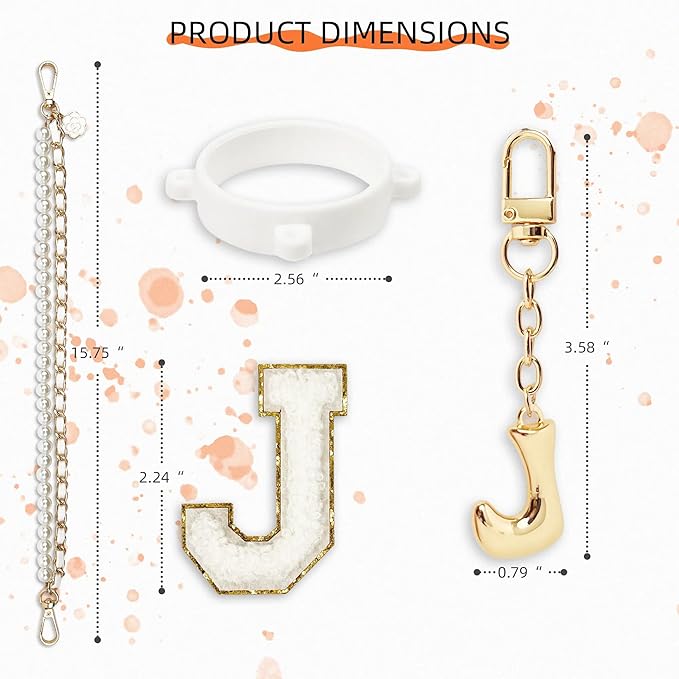 Letter Handle Strap Accessories with Cute Initial Charm Compatible with Owala Water Bottle 24oz 32oz 40oz Owala Kids
