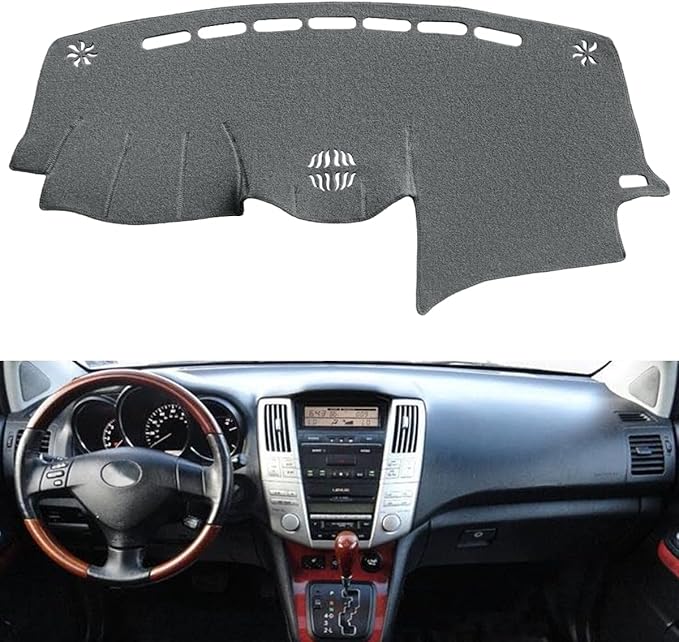 Dash Cover Mat Custom Fit for 2004-2006 Lexus RX330,2007-2009 RX350, 2006-2008 RX400h, Dashboard Cover Pad Carpet Protector with Dash Speaker (Dark Gray)
