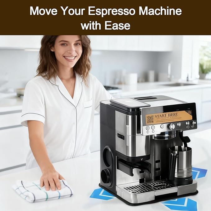 Makes the 30-pound Ninja Luxe Cafe Pro a Moving Coffee Maker | Japanese Precision, Premium Silicone Molding | Quick Espresso, Latte | Includes Sliding Mat for Ninja Luxe Cafe