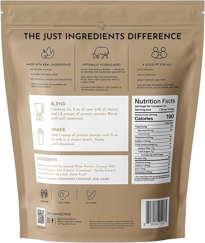 JUST INGREDIENTS Snickerdoodle Protein Powder - NSF