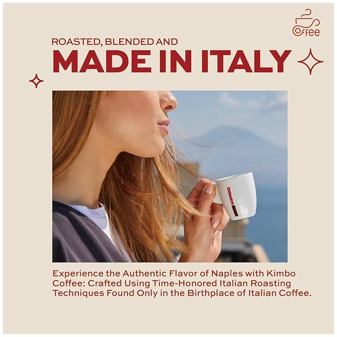 Kimbo Espresso Decaffeinato Ground Coffee - Blended and Roasted in Italy - Medium Roast with a Full-body Rich and Smooth Flavor - 8.8 oz Can