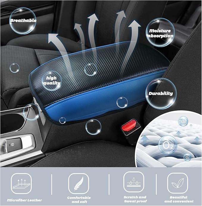 SHAOHAO for 2024 2025 Subaru Ascent Car Armrest Cover for 2019-2023 2024 2025 Subaru Ascent Accessories Center Console Cover Ascent 2023 2024 2025 Arm Rest Console Lid Protector Cushion Cover Pad