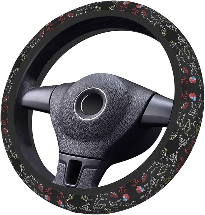 Neoprene Steering Wheel Cover Mathematics Board Math Formulas Car Steering Wheel Cover Universal Fit for Most Cars