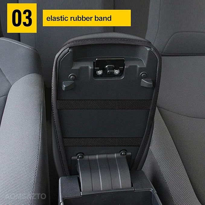 AOMSAZTO Console Covers for 2012 2013 2014 2015 2016 2017 Nissan Leaf Armrest Covers for Nissan Leaf Black with Black Stiches