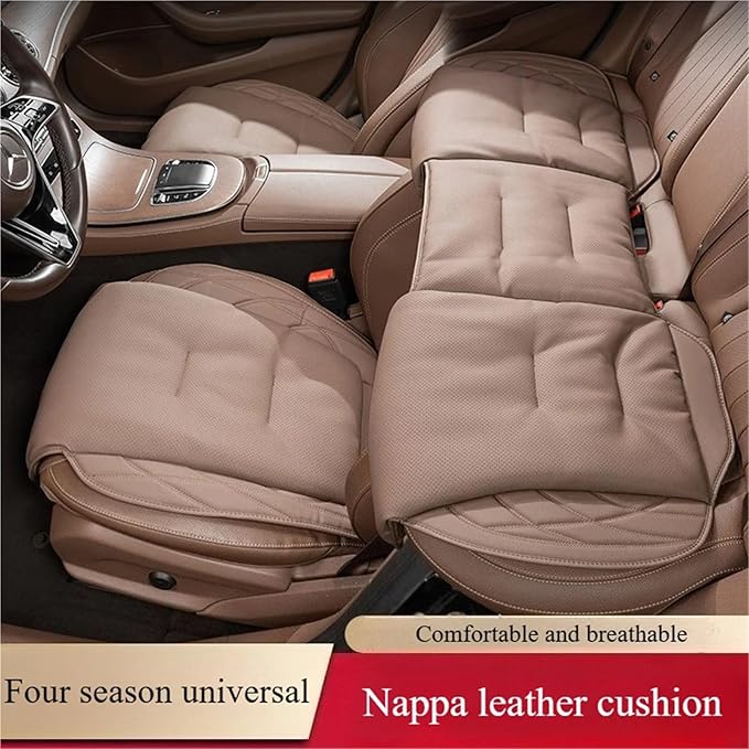 GouDan&Smallstore Leather Car Seat Cushion with Integrated Lumbar Support - Breathable and Ventilated Comfort for All Vehicles(Front seat Cushion A)
