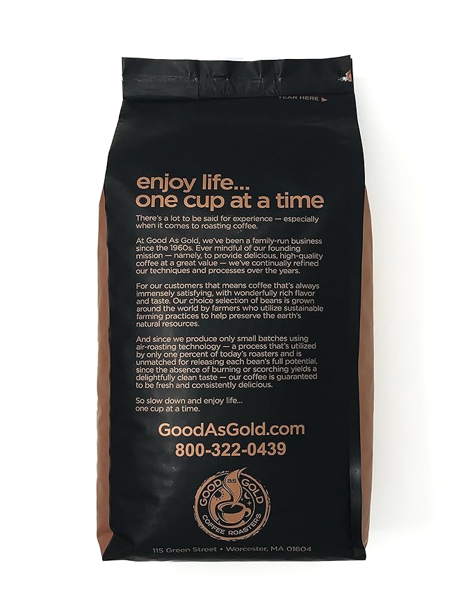 Good As Gold Coffee Roasters Chocolate Bavarian Cream Flavored Whole Bean Coffee, 5 Pound Bag