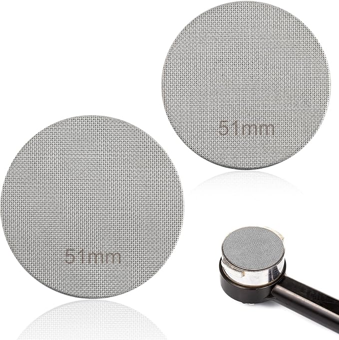 2pcs 51mm Espresso Screen Filter, 316 Stainless Steel Espresso Puck Screen 150μm Reusable Espresso Portafilter Puck Screen Sturdy Coffee Screen Filter Mesh for Espresso