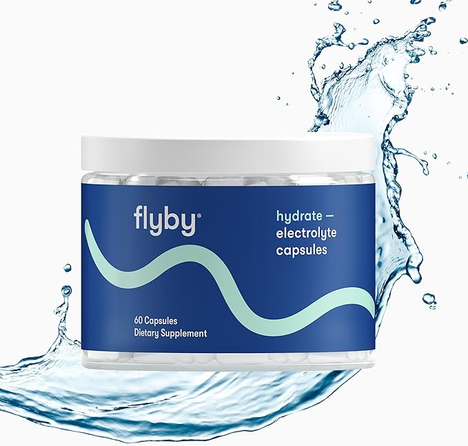 Flyby Electrolyte Capsule - Contains Sodium, Potassium, Vitamin D3, B Vitamins, Copper and Manganese | Electrolytes Recovery | Non-GMO | No Added Sugar – 60 Count (Pack of 2)