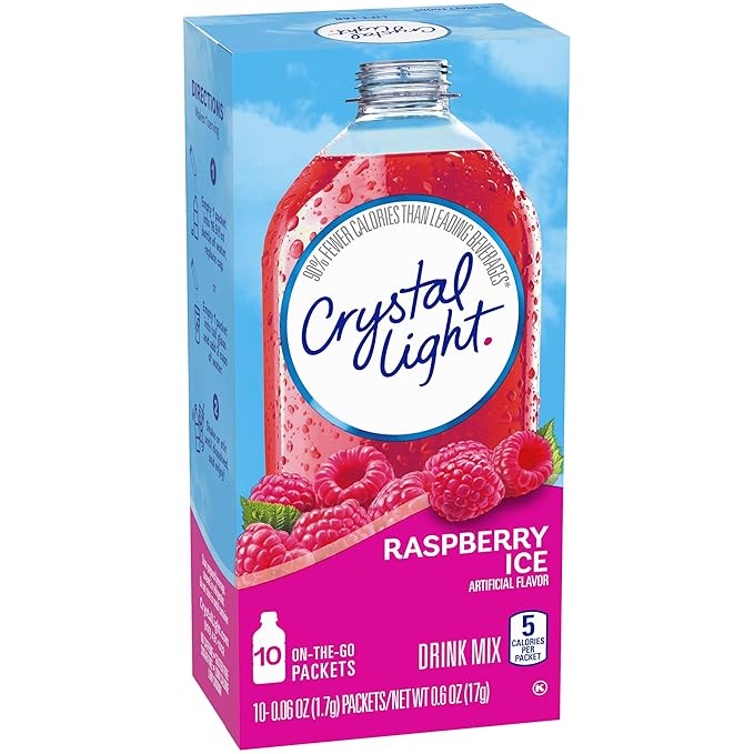 Crystal Light Sugar-Free Raspberry Ice Drink Mix (10 On-the-Go Packets)