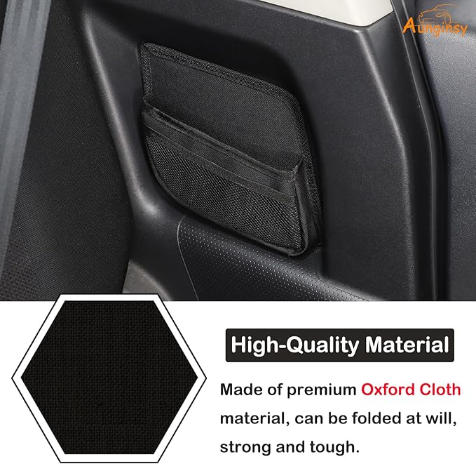 Aunginsy Car Rear Door Storage Pockets Box Compatible with Toyota FJ Cruiser 2007-2023 Car Rear Door Side Storage Bag Backseat Storage Box Rear Seat Panel Organizer Expansion Oxford Cloth Accessories