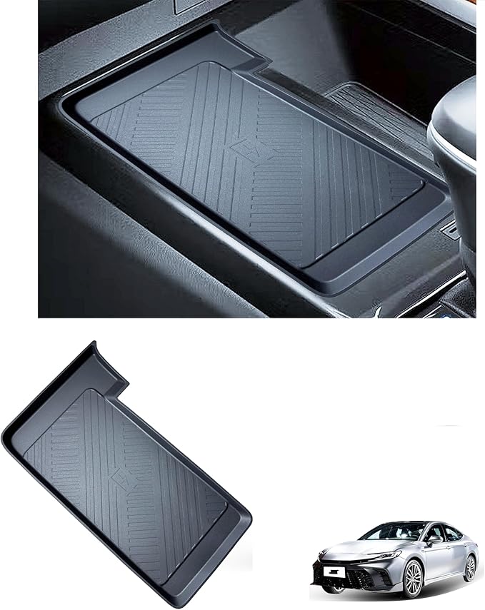 Wireless Charging Mat for 2025 2026 Toyota Camry Accessories Black Silicone Protective Pad Anti-Slip Center Console Phone Charger Pad Liners Anti-Scratch Heat Insulation Interior Decoration