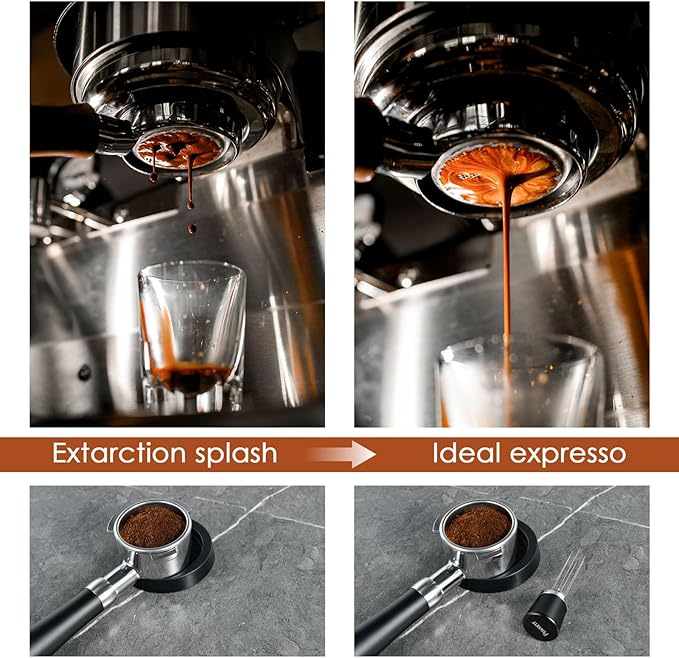 WDT Distribution Tool with Stand,6 Prongs Coffee Stirring Tool for Espresso Distribution-Espresso Needle Espresso Stirrer-0.4mm Thick Wires-Weiss Distribution Technique-Anodized Aluminum Handle