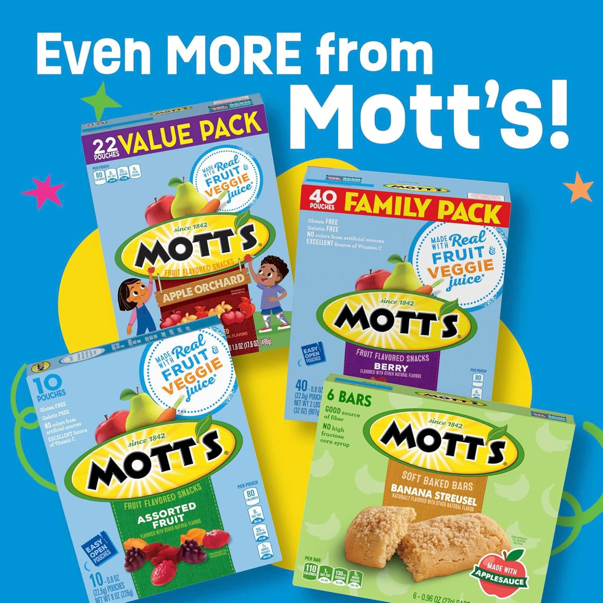 Mott's Fruit Flavored Snacks, Berry, Gluten Free Snack, Family Pack, 40 Ct, 32 oz