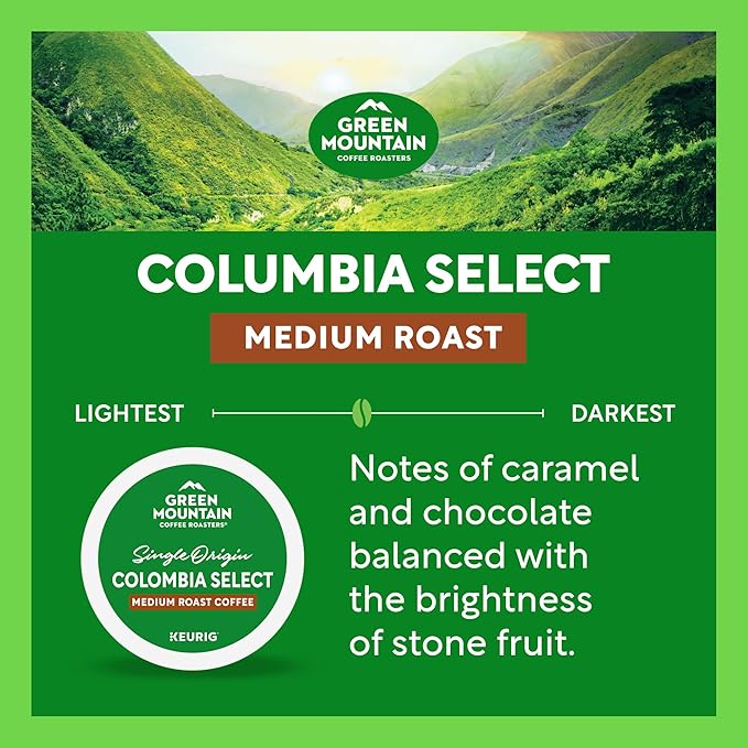 Green Mountain Coffee Roasters Colombia Select Coffee, Keurig Single-Serve K-Cup Pods, Medium Roast Coffee, 96 Count