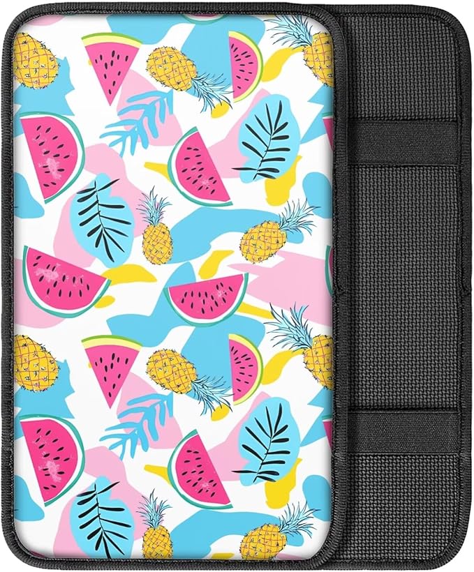 Watermelon Car Center Console Cover Pad Soft Breathable Automotive Armrest Cover Auto Center Console Armrest Cushion Covers Pads Fruit Car Accessories