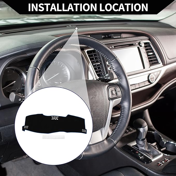 Dash Cover for Toyota Avalon Limited/XL/XLS 2005-2010 / Center Console Dashboard Cover/Non-Slip Polyester Silicone 59.84"x18.31" / 1Pcs Black Blue