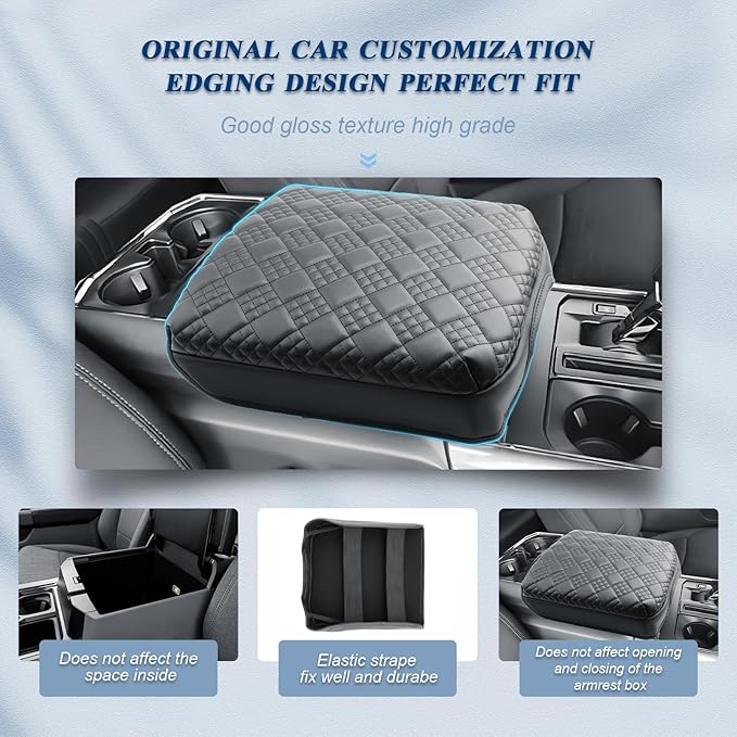 BIBIBO 2023-2026 Super Duty F/250/F-350/F-450 Center Console Armrest Cover for 2023 2024 2025 2026 Ford Super Duty(XL/XLT/Lariat/King Ranch/Platinum) Arm Rest Cover 2025 Super Duty Accessories