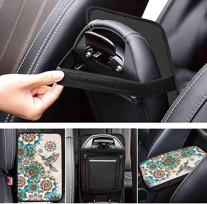 Biyejit Car Center Console Armrest Cushion Cover Pad Car Interior Decor Accessories Universal Fit for Sedan, Truck, SUV