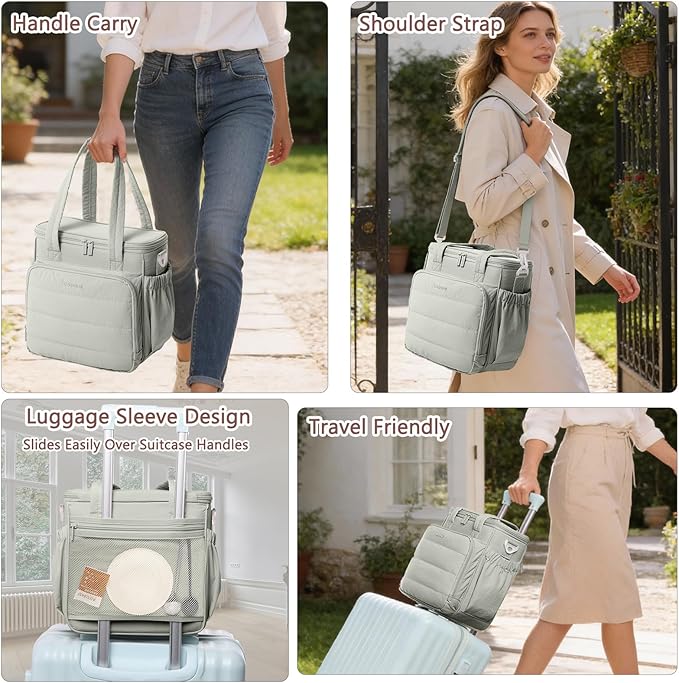 BAGSPRITE Coffee Maker Travel Bag Compatible with Keurig K-Mini Mate, Carrying Case for K-Cup Single Serve Coffee Maker, Portable Coffee Maker Case with Pod Organizer, Mug Pockets & Shoulder Strap