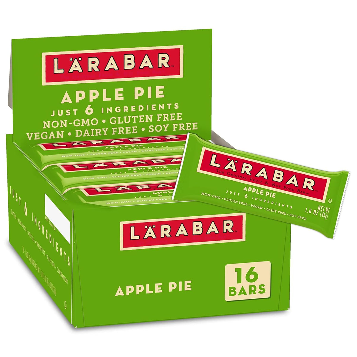 Larabar Apple Pie, Fruit and Nut Bars, Gluten Free and Vegan, 12 Ct, 19.2 oz