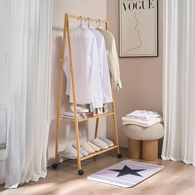 VECELO Coat Rack Freestanding, Entryway Hanger Stand, Umbrella Holder, Hall Tree With Hooks, Floor Standing Tree Stand,Oak