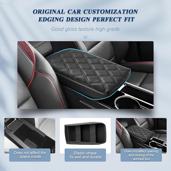 BIBIBO 2025 Chevy Equinox Center Console Cover for 2025 2026 Chevy Equinox (LT/RS/ACTIV) Arm Rest Cover 2025 Chevrolet Equinox Accessories 2025 Equinox Armrest Cover (Not Fit 2025 Equinox EV)