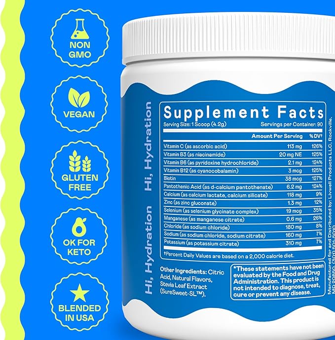 Hi-Lyte Electrolyte Powder, Daily Hydration Supplement Drink Mix, 90 Servings | Sugar-Free, 0 Calories, 0 Carbs | No Maltodextrin. Gluten-Free | Supports Keto | Light Refreshing Flavor (Pink Lemonade)