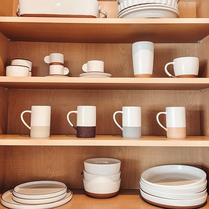 Mora Ceramics 12oz Coffee Mug Set of 4 - Tea Cups with Handle - Microwave and Dishwasher Safe, Perfect For Mug Lovers - Rustic Matte Glaze, Modern Design - Assorted Colors