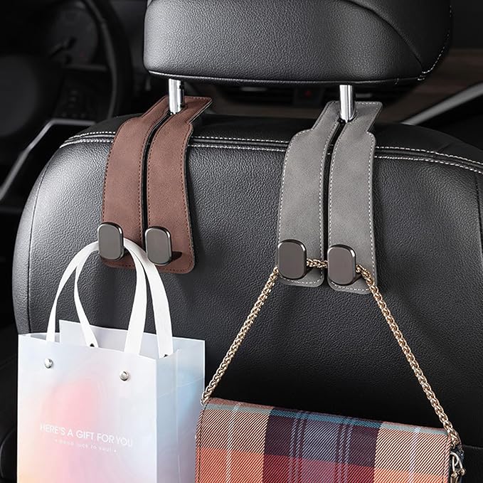 YounBeauty Car Seat Headrest Hook, Car Purse Hook Car Hooks for Purses and Bags, Car Seat Back Storage Hook Holder Universal Car Vehicle Back Seat