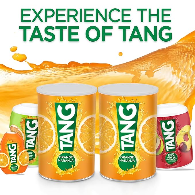 Tang Orange Naturally Flavored Powdered Soft Drink Mix, 2 ct Pack, 58.9 oz Canisters