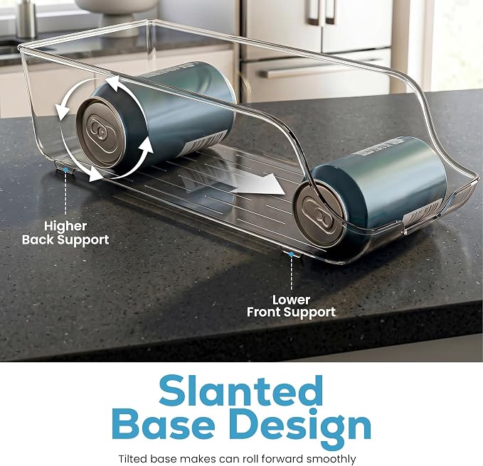 Utopia Kitchen Soda Can Organizer and Dispenser for Refrigerator/Pantry - Durable Can Storage Organizer Fridge & Kitchen Organization - (Clear, Set of 2)