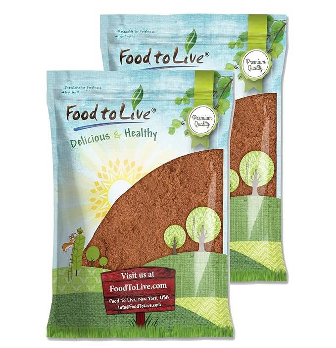 Food to Live Cacao Powder – 12 Pounds, Raw, Unsweetened, Kosher, No Sugar, Vegan Superfood, Keto, Paleo Friendly, Sirtfood, Cocoa Powder for Baking, Smoothies, Hot Chocolate, Confectionery, Coffee