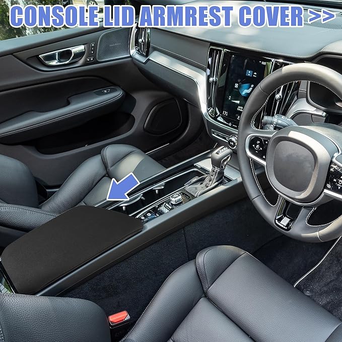 X AUTOHAUX Car Center Console Armrest Cover for Chevrolet Equinox 2018-2023 Neoprene Interior Arm Rest Cover Elbow Cushion Pad Black