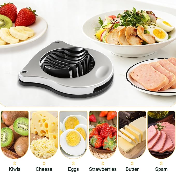 Egg Slicer for Boiled Eggs Strawberry Cutter with Stainless Steel Wire