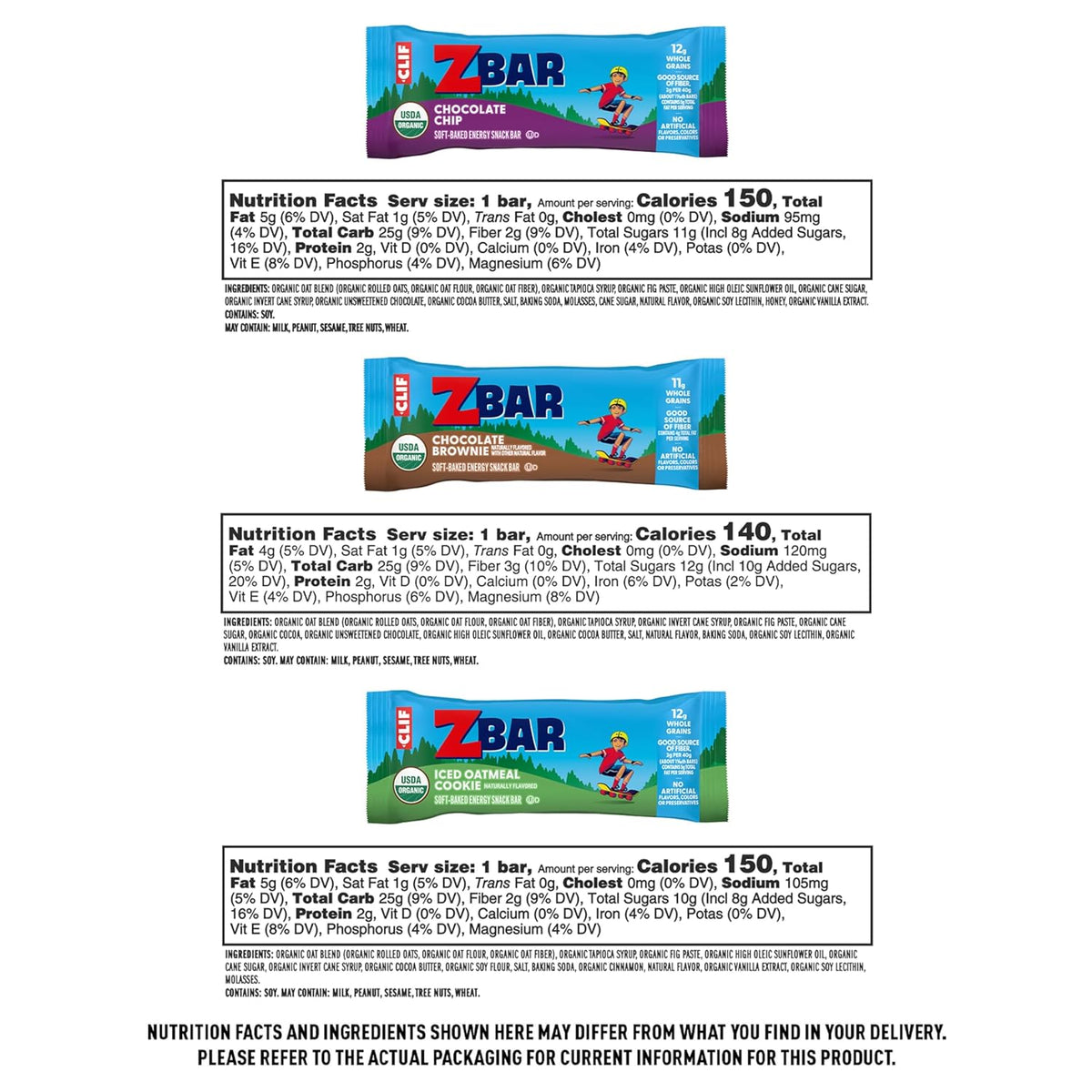 Zbar + Zbar Protein Variety Pack - Soft-Baked Energy and Protein Snack Bars with Organic Oats - 6 Flavors - Granola Bars - Snacks for Kids (16 Pack)