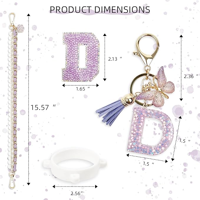 Letter Handle Strap Accessories with Cute Initial Charm Compatible with Owala Water Bottle 24oz 32oz 40oz Owala Kids