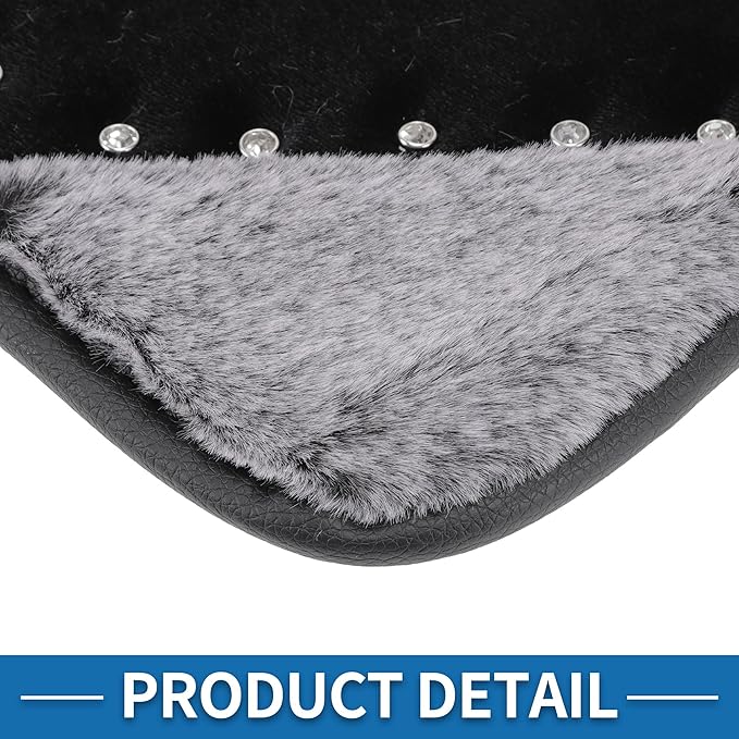 Car Armrest Cushion Pad Non-slip 12.20"x9.06" Seat Box Cover Protector Flannel Gray,Black Center Console Lid