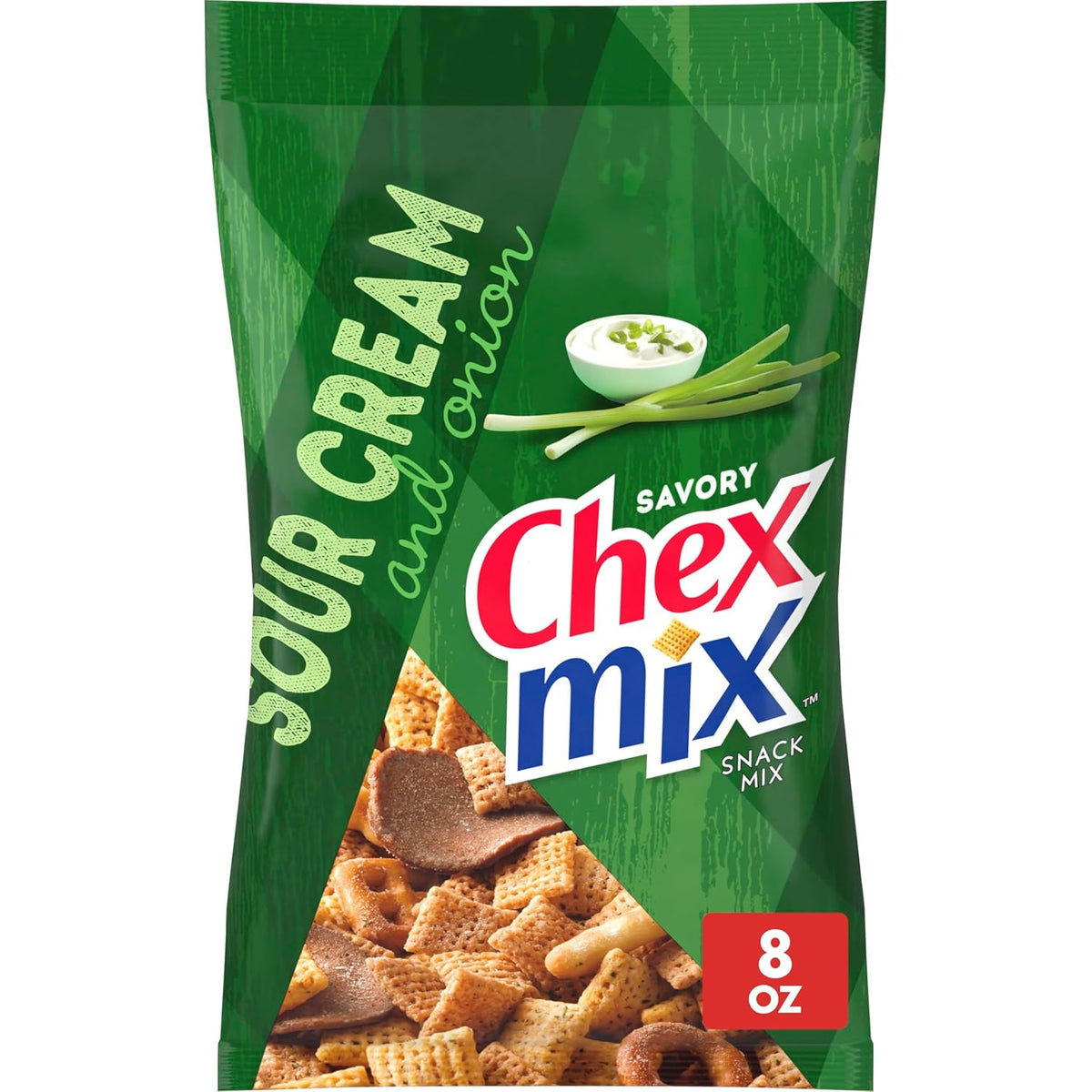 Chex Mix Cheddar Snack Mix, Savory Snack Bag, Family Size, 13.5 oz