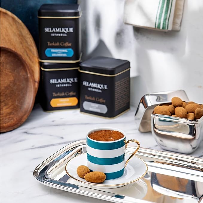SELAMLIQUE TURKISH COFFEE ISTANBUL Orange Flavored Turkish coffee 125gr. (4.40oz) ultra fine powder coffee (Orange)