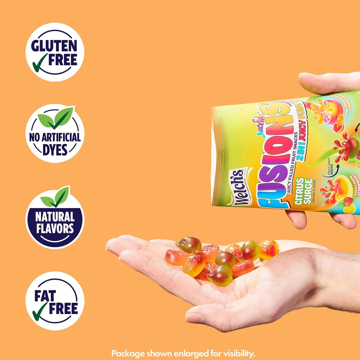 Welch's Fruit Snacks, Juicefuls Fusions, Three Unique Flavor Snack Packs, Citrus Surge, Tropical Tornado, Original Fruits, Gluten Free, No Artificial Dyes & Flavors, 0.8oz (Pack of 50)