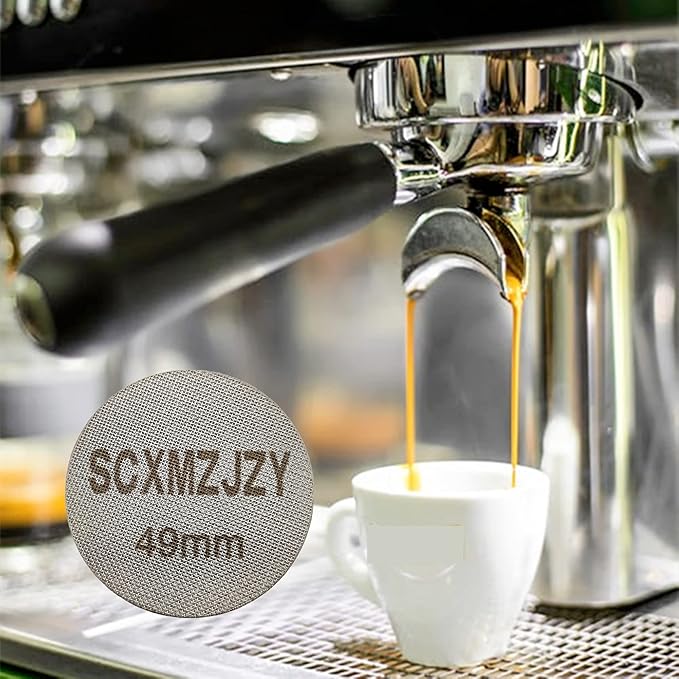 49mm Espresso Puck Screen, 1.7mm Thickness, made of 150μm 316 Stainless Steel, is a reusable contact screen for the Coffee Portafilter Puck Screen and Espresso Portafilter Lower Shower Screen
