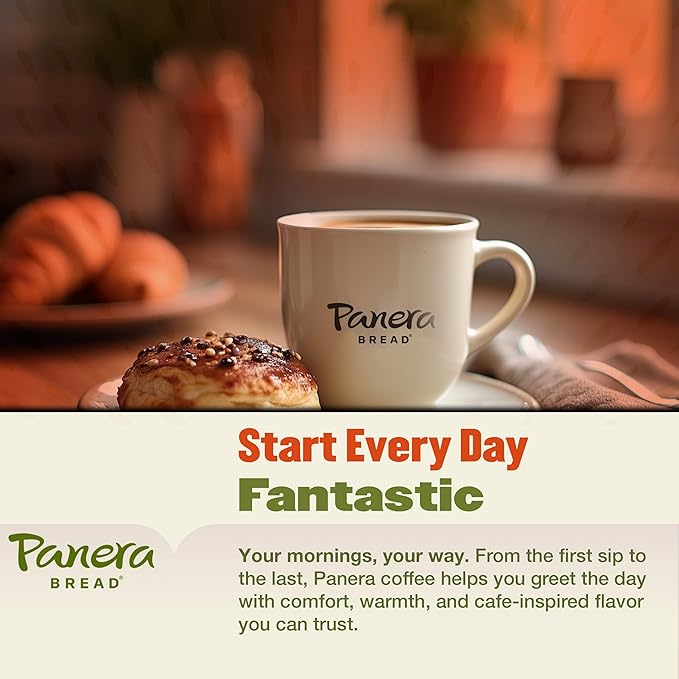 Panera Coffee Cinnamon Roll Ground Coffee, 100% Arabica Medium Roast, Bakery-Inspired Flavor, No Artificial Ingredients, 12oz Bag for Home Brewing