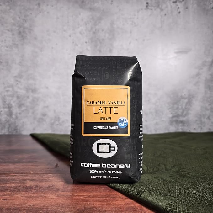 Half Caff Caramel Vanilla Latte Flavored Coffee | 12oz Ground | 100% Specialty Arabica