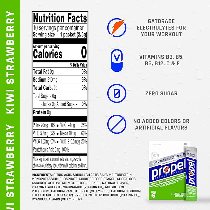 Propel Powder Packets, Kiwi Strawberry (Pack of 120)