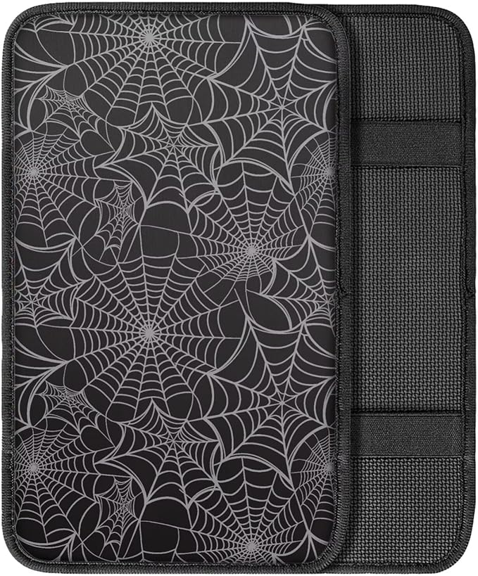 Horeset Spider Web Center Console Armrest Cover Soft Comfy Arm Rest Cushion Accessories Interior Decor, Easy to Install