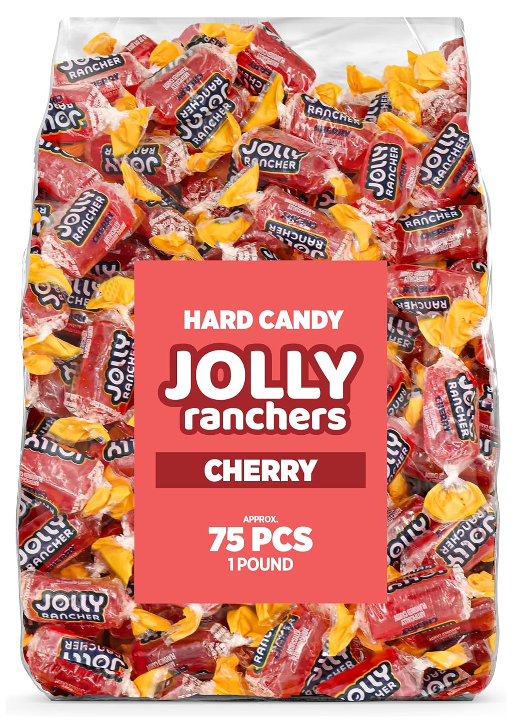 Cherry Jolly Ranchers Hard Candy – Original Flavor – 1 LB Bulk Bag (Approx. 75 Pieces) – Individually Wrapped Tart & Sweet Treats for Baby Showers, Back to School, Birthdays & Gift Bags