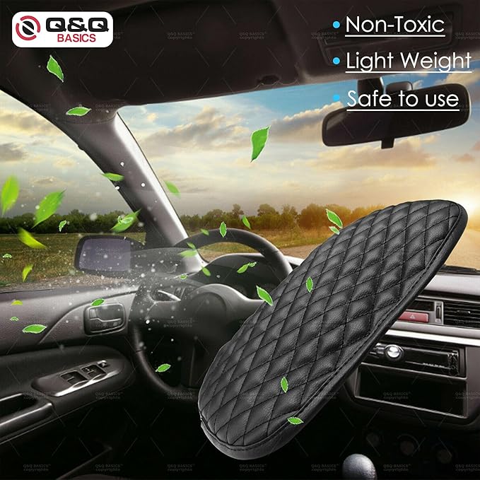 Q&Q Basics Universal Car Center Console Cover: Upgrade Your Ride with Our Sleek PU Leather Middle Console Cover Pad Protector. Durable, and Easy to Install Car Armrest Cover Armrest Cushion Cover.